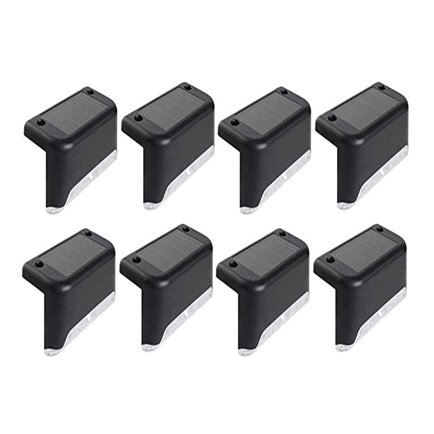 Set 8 Lumini Solare pentru Gard,margini,borduri, Panou Solar Integrat, IP45, Negru