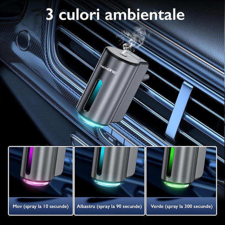 Odorizant Auto Smart – 3 Arome, Acumulator & Iluminare Ambientală
