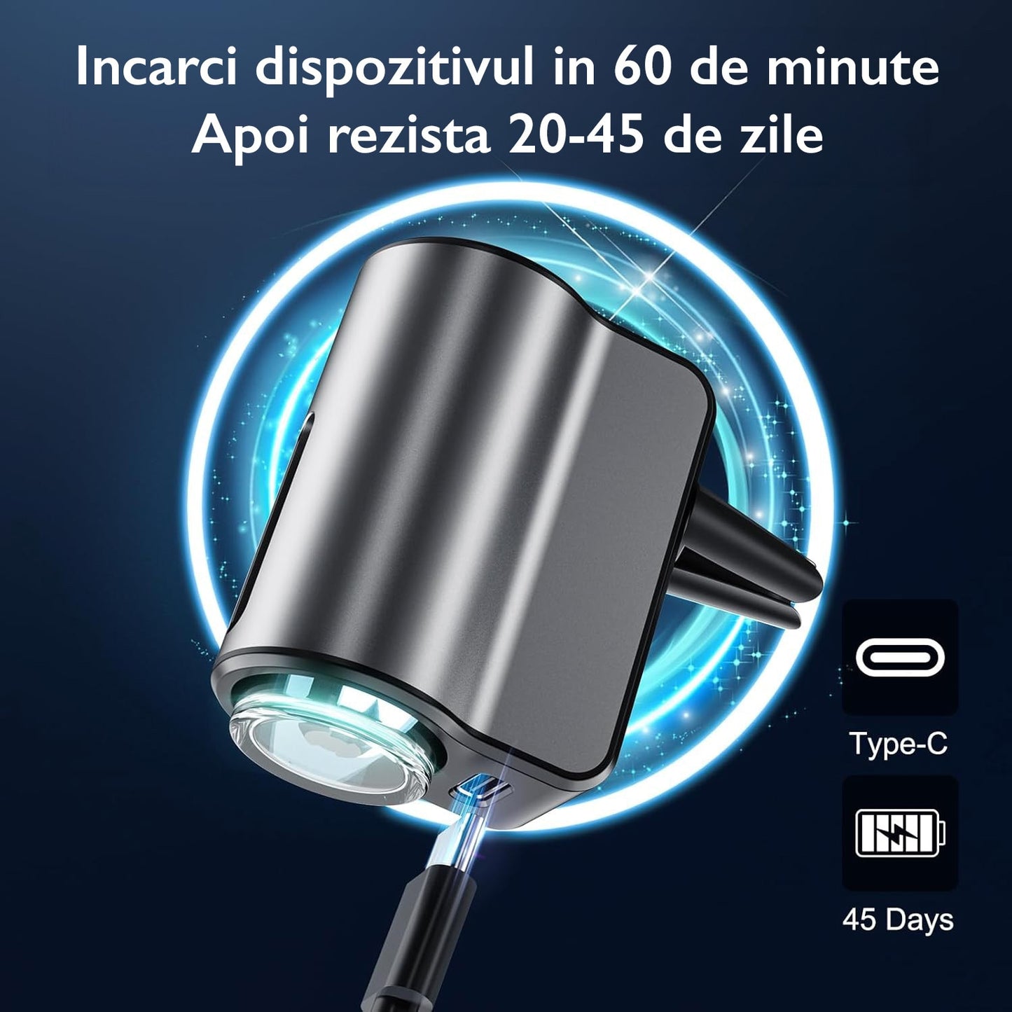 Odorizant Auto Smart – 3 Arome, Acumulator & Iluminare Ambientală