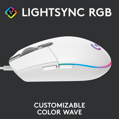 Mouse Gaming Logitech G102 Lightsync RGB 8000 DPI – Alb